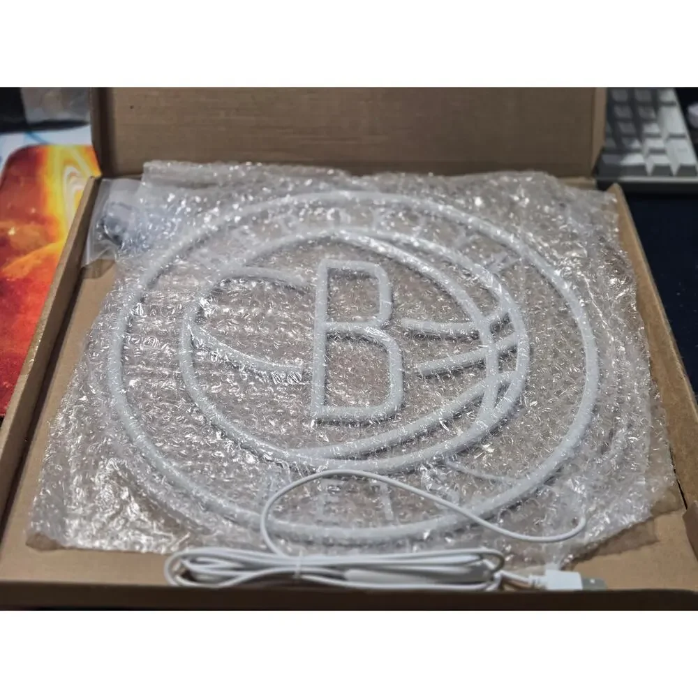Brooklyn Nets LED Neon Sign Basketball Logo Wall Light USB Powered New